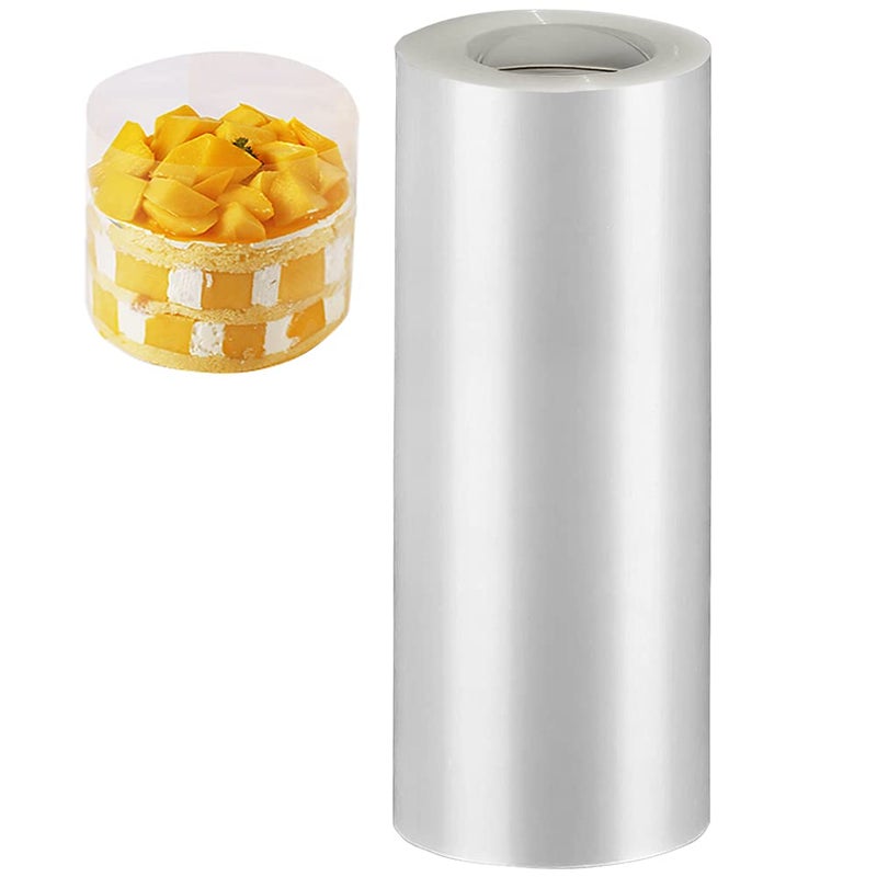 YQL Cake Collar 8 Inch,Acetate Cake Collar Roll DIY Acetate Sheet Baking Transparent Mousse Cake Sheets Surrounding Edge Clear Cake Strips for Baking Decorate Shaker Cards Making(8x394 Inch) - Image 1